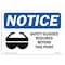 Signmission OSHA Sign, Glasses Required Beyond, 24in X 18in Plastic, 24" W, 18" H, Lndscp, OS-NS-P-1824-L-18173 OS-NS-P-1824-L-18173 - alternate 1
